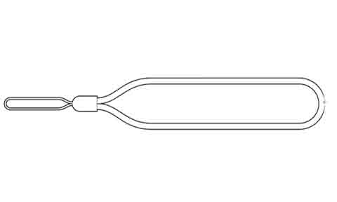 FLIR A80032 Ocean Scout wrist strap, line drawing of a looped strap with a small toggle