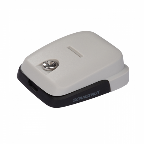 Scanstrut DS-HD6 grey double horizontal cable seal with black base and stainless screw, front three-quarter view