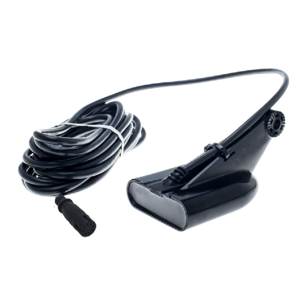 Lowrance 000-15639-001 Hook2 and Reveal 50/200 HDI transducer, black skimmer transducer with a long coiled cable