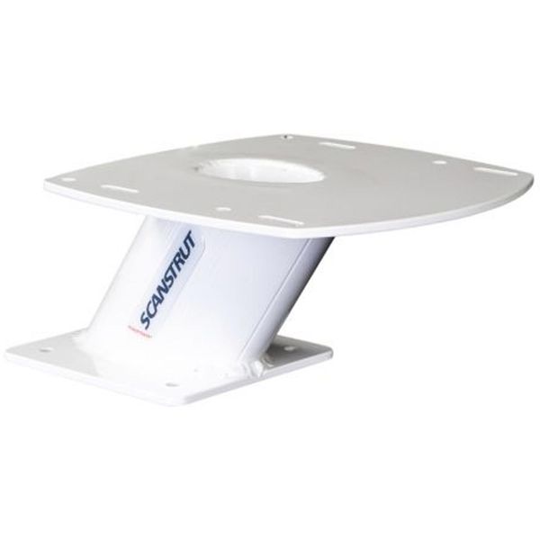 Scanstrut APT-F-150-01 white aluminium PowerTower radar mount, forward-leaning angled pillar with flat top plate