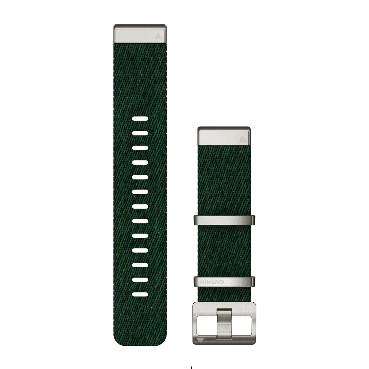 Garmin 010-13008-00 QuickFit 22 watch bands in pine green jacquard-weave nylon with steel keepers and buckle