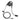 Icom HS-94 headset, black ear hook headset with a boom microphone and a lead with a 3.5 mm plug