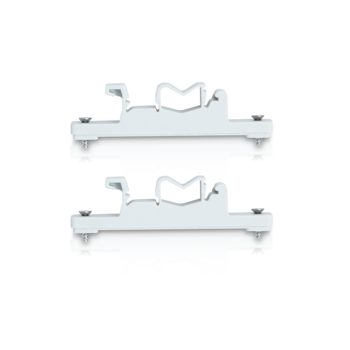 Actisense DIN-KIT-1 two clips and four screws, two grey plastic DIN rail clips with screws, on black