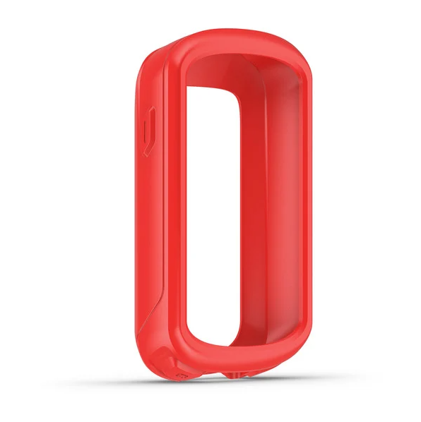 Garmin Edge 830 010-12792-01 red silicone case, front view of open-fronted protective case