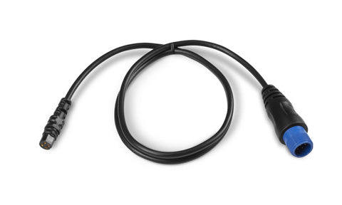 Garmin 010-12719-00 8-pin transducer to 4-pin sounder adapter cable, black lead with blue-ringed plug