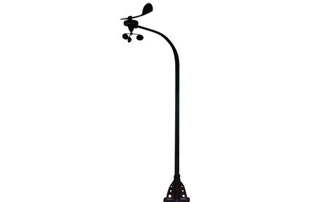Raymarine T222 wireless vertical wind transmitter, black curved pole with wind vane and cups, small view