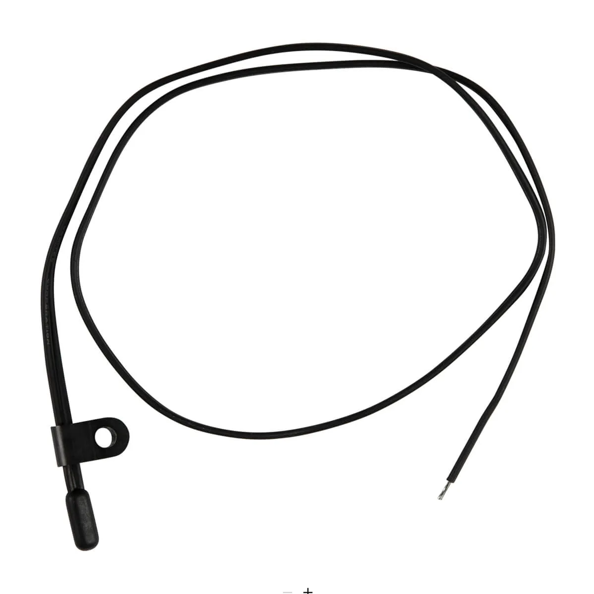 Garmin OnDeck 010-13009-02 temperature sensor, black lead with a sensor tip, mounting tab and bare wire end
