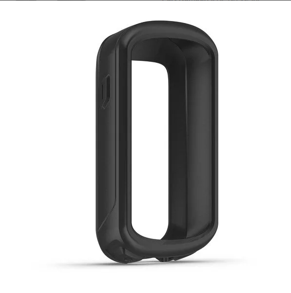 Garmin Edge 830 010-12792-00 black silicone case, front view of open-fronted protective case
