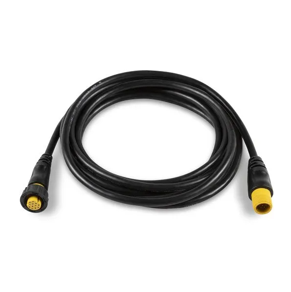 Garmin Panoptix LiveScope LVS12 010-12920-00 transducer extension cable, black coil with yellow-ringed plugs