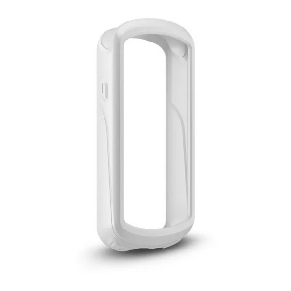 Garmin Edge 010-12654-05 white silicone case, front view of open-fronted protective case