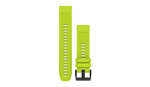 Garmin 010-12496-02 Quickfit 22 mm watch band in yellow silicone for Quatix 5 with black buckle, strap pair