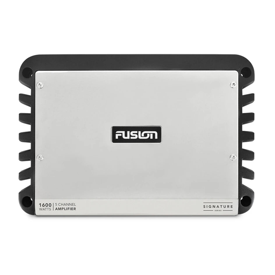 Fusion Signature Series 010-01968-00 5 channel 1600 watt marine amplifier, silver case with black fins