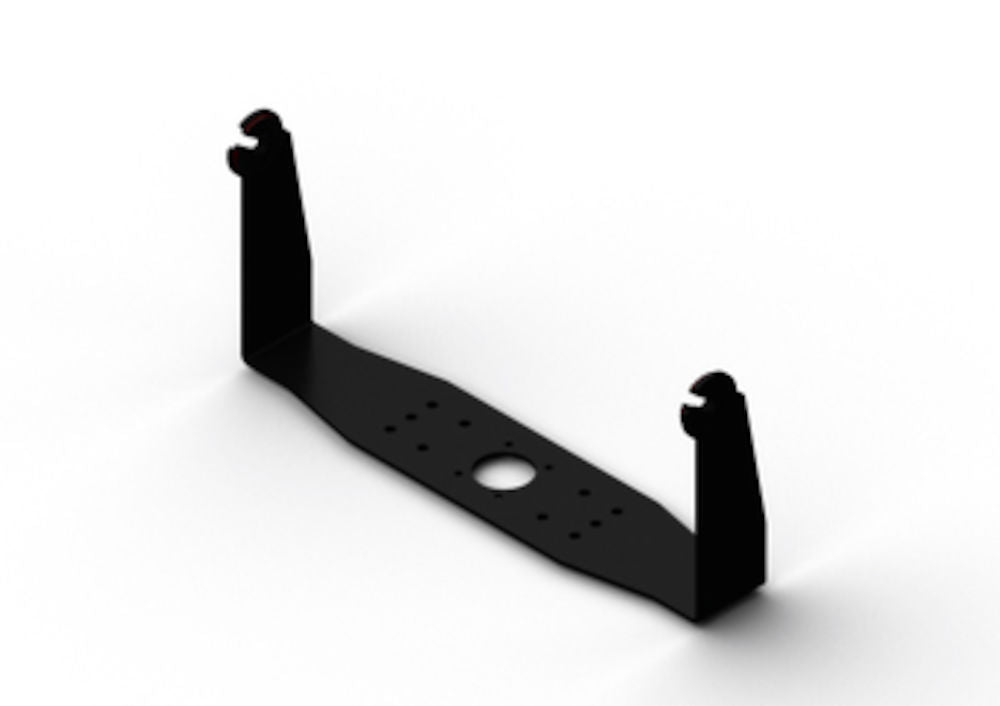 Navico 000-12412-001 S2016 and R3016 bracket mounting kit, black U-shaped steel bracket with holes and bent tabs