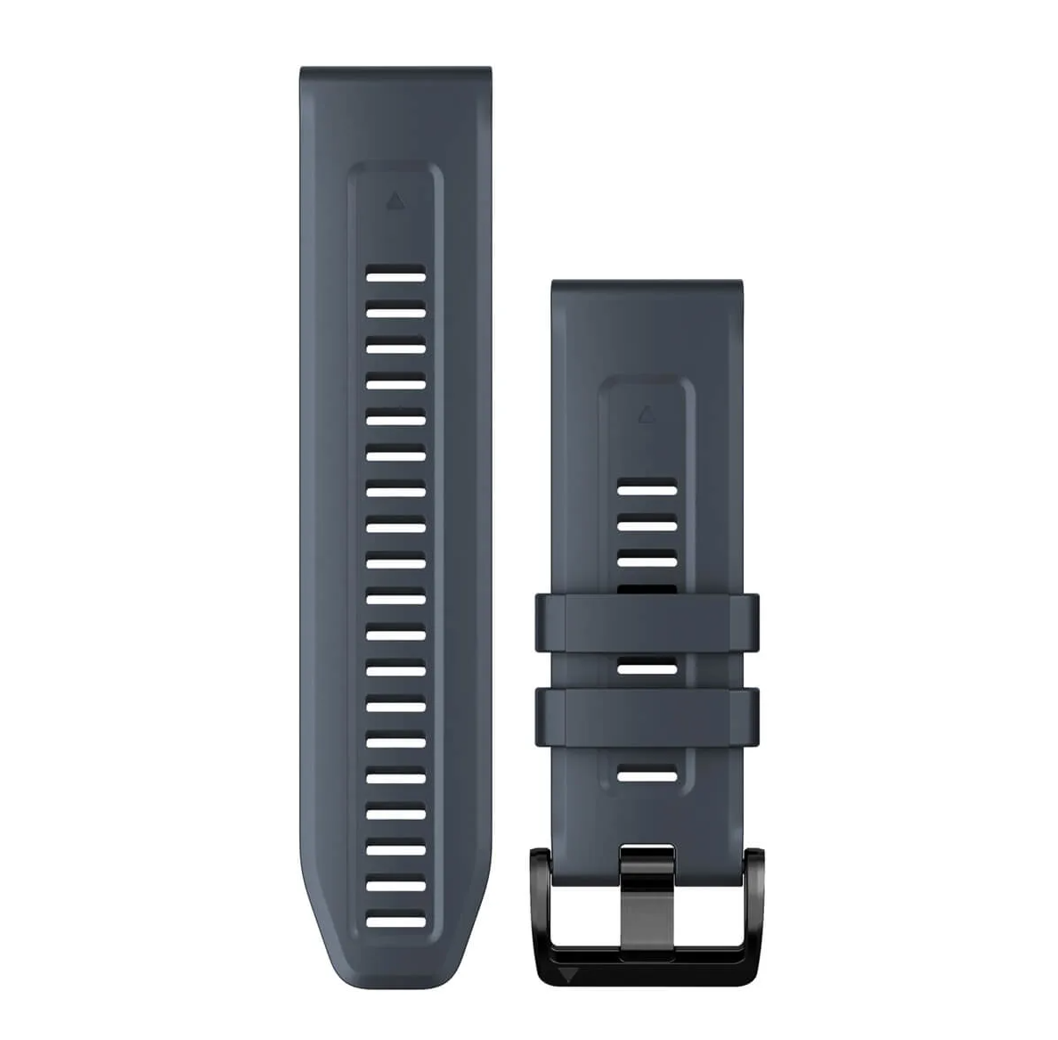 Garmin 010-13117-05 QuickFit 26 watch bands in granite blue silicone with black buckle, strap pair
