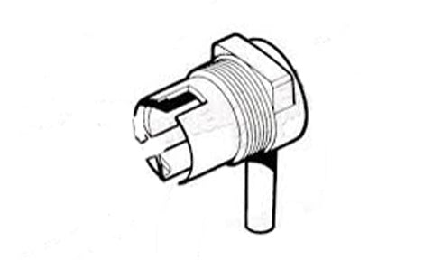 Raymarine W014 tiller pilot end cap assembly, line drawing of a threaded cap with a side peg