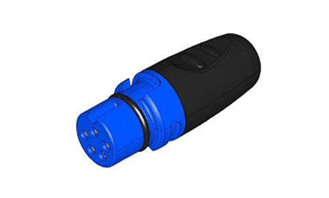 Raymarine A06031 SeaTalk ng backbone terminator, black cylindrical plug with a blue threaded end and pin holes
