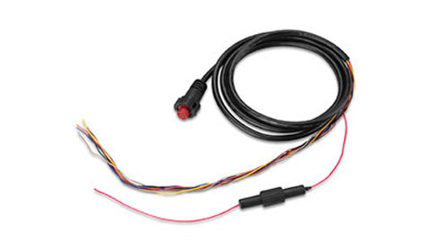 Garmin 010-12152-10 GPSMAP power cable and data cable 8 pin, black lead with red button plug and bare wires