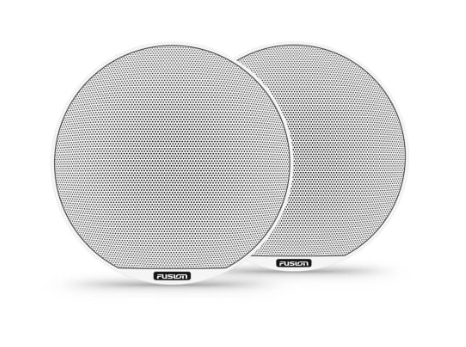Fusion 010-02771-00 6.5in 230 watt coaxial classic white marine speakers, pair of white mesh grilles