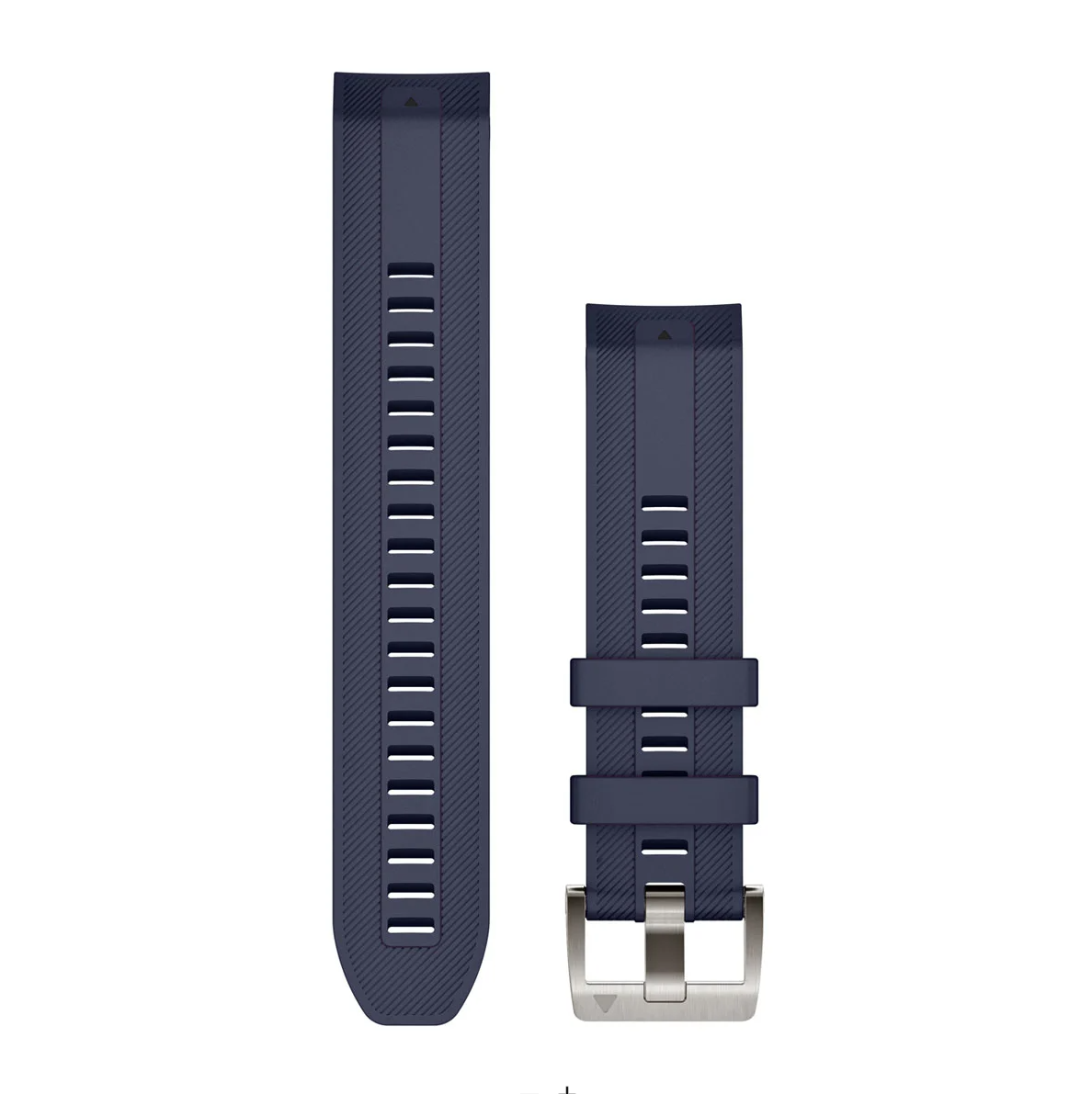 Garmin 010-13225-02 QuickFit 22 watch straps for MARQ in navy silicone with silver buckle, strap pair