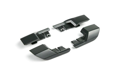 Lowrance 000-14191-001 set of four black corner clips for Hook2 7, 9 and 12 displays, arranged on white background