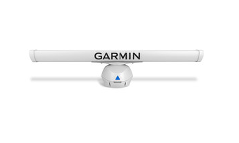 Garmin GMR Fantom 56 K10-00012-18 open array radar, front view of white bar on small pedestal