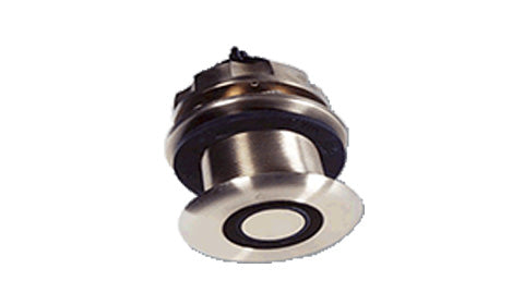 Navico SEN-DPT-A2M NMEA depth sensor bronze flanged, bronze through-hull body with a black round face