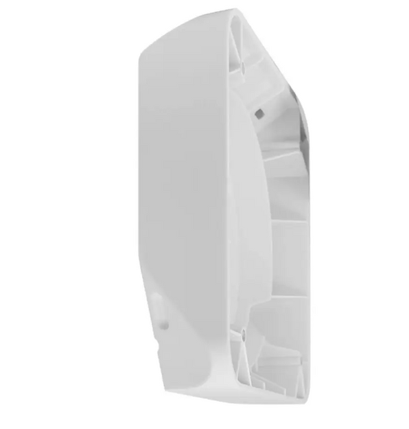 Fusion 010-12937-20 shallow mount speaker 3-surface corner spacer in white, white wedge with slots, front view