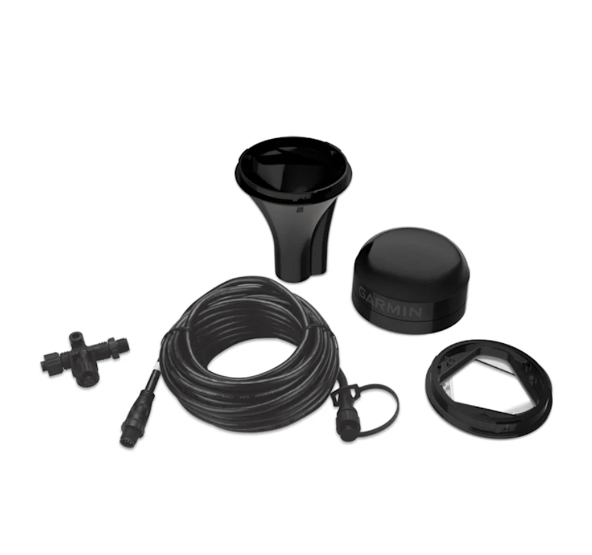 Garmin GPS 24xd 010-02316-20 receiver and antenna for NMEA 2000, white dome, black pole mount, T-piece and cable