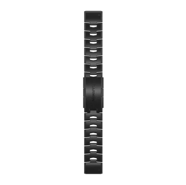 Garmin 010-12863-09 QuickFit 22 vented titanium bracelet watch band, carbon grey DLC link strap