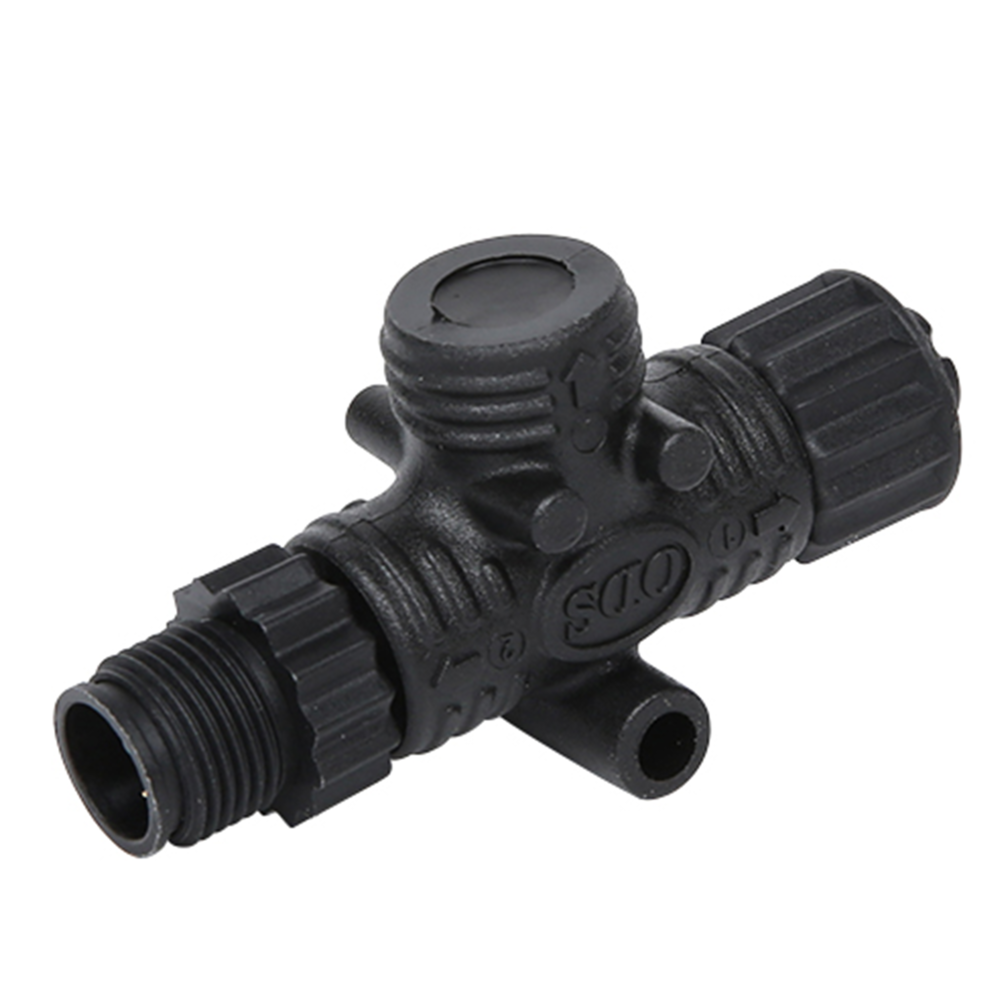 Navico 000-12259-001 micro-C network power isolator, black T-shaped moulded fitting with two knurled collars