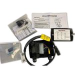Airmar embedded transducer junction box, A80644, black box with leads, a yellow plug and instruction sheets