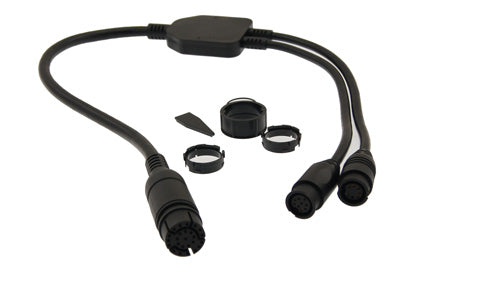 Raymarine A80493 Axiom RealVision adaptor Y-cable, black Y lead with 25-pin and 9-pin plugs and locking collars