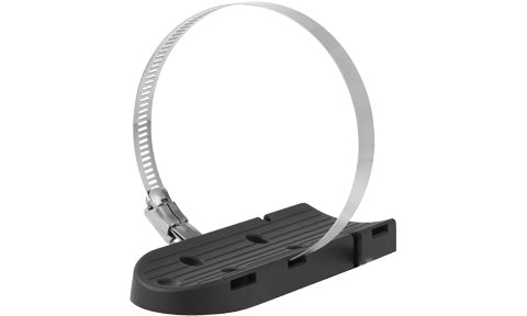 Garmin 010-12105-20 trolling motor mount, black base plate with stainless steel hose clamp