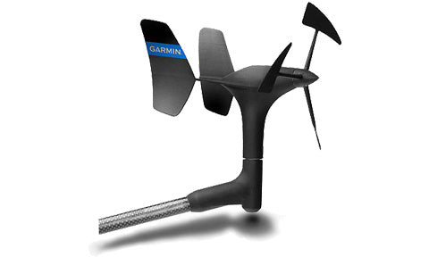 Garmin gWind 010-12117-20 transducer only, black wind vane with blue Garmin tail on a braided cable