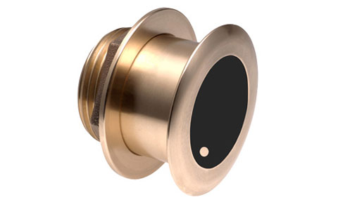 Raymarine A80319 B175H-W 1 kW depth through hull high CHIRP transducer, bronze housing with a black face