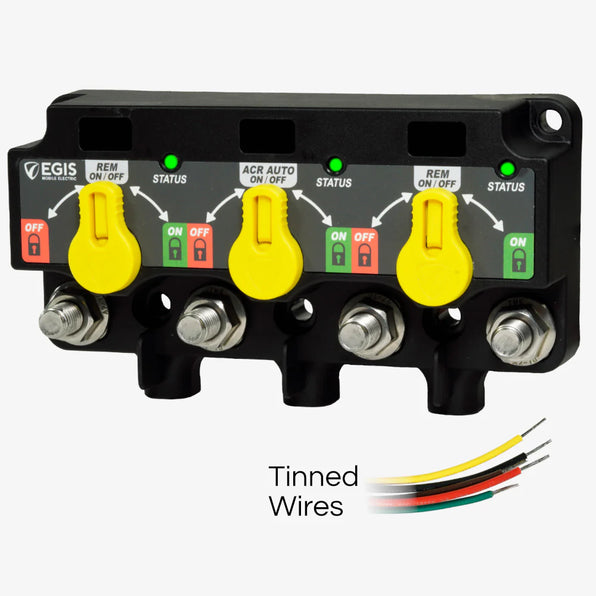 EGIS XD Triple Flex 2 8730-1535 relay/ACR/relay, three yellow knobs, four studs and tinned wires