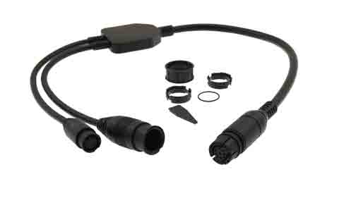 Raymarine A80494 Axiom RealVision adaptor Y-cable 25-pin to 9-pin, black Y lead with plugs, locking rings and key
