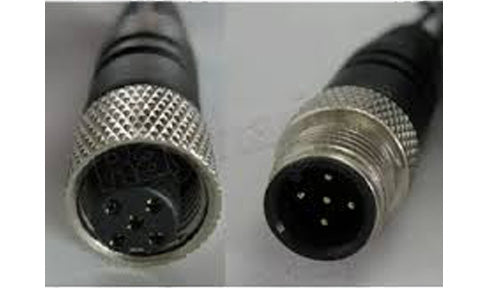 Raymarine E70260 NMEA 2000 DeviceNet drop cable male to female 2 m, close view of a threaded female and male plug