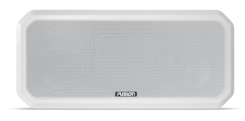 Fusion Sound Panel 010-01790-00 in white, front view of rectangular white speaker with grille