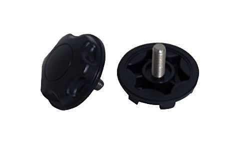 Lowrance GK-12 000-0124-56 pair of black gimbal knobs, one showing the face and one the threaded stud