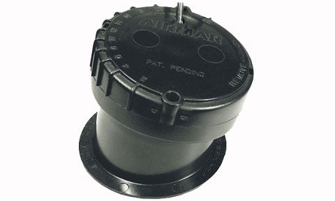 Raymarine A80373 P79S smart depth in hull transducer with fitting kit, black round body with a ribbed cap and a flange