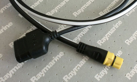 Raymarine A06073 SeaTalk ng to SeaTalk 1 adaptor cable 3 pin 1 m, black and white cable with a yellow plug