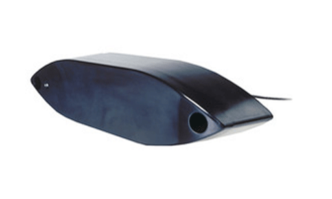 Garmin Airmar R109M 010-12809-20 transducer, low profile dark blue housing with cable at the rear