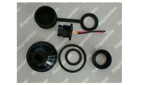 Raymarine A18092 Wheel Pilot Mk2 motor loom and seal assembly, black cap, rings, seals and a plug with red wires