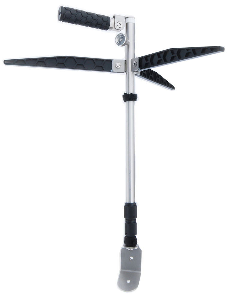 Lowrance 000-15955-001 Explorer Series ice transducer pole only, silver telescopic pole with black handles and a flat paddle