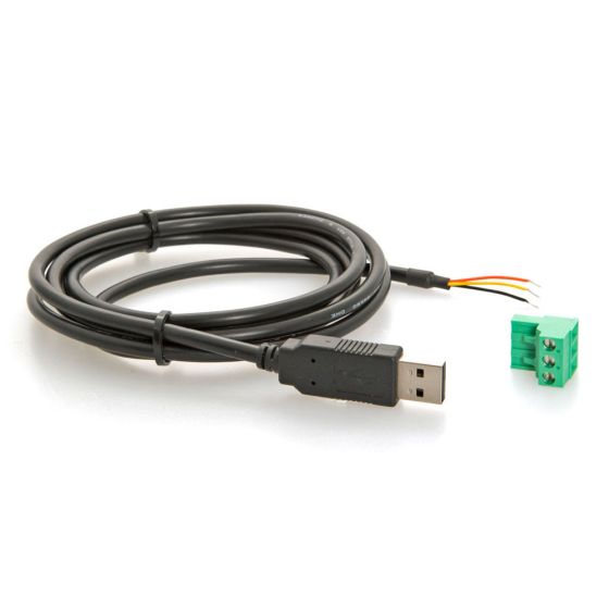 Actisense USBKIT-PRO USB to serial adapter for PRO products, black USB lead with bare wires and a green terminal block