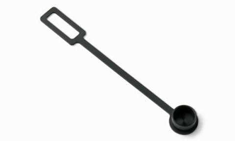 Garmin 010-10817-02 weather cap for NMEA 0183 cable, black rubber cap on a long strap with tab