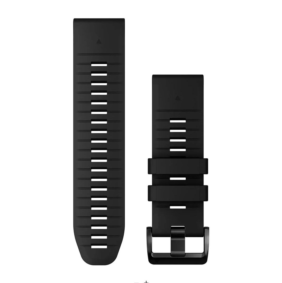 Garmin 010-13281-00 QuickFit 26 watch bands in black silicone with black buckle, strap pair