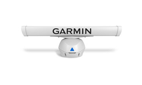 Garmin GMR Fantom 54 K10-00012-17 white open array radar, front view of bar and pedestal