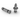 Garmin 010-13065-00 air spool and flow restrictor kit, two steel cylindrical fittings with black O-rings